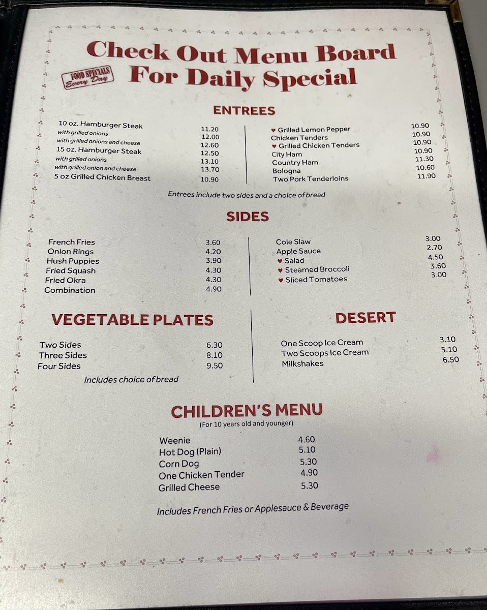 Parker's Home Cookin' Restaurant Menu - Image 2