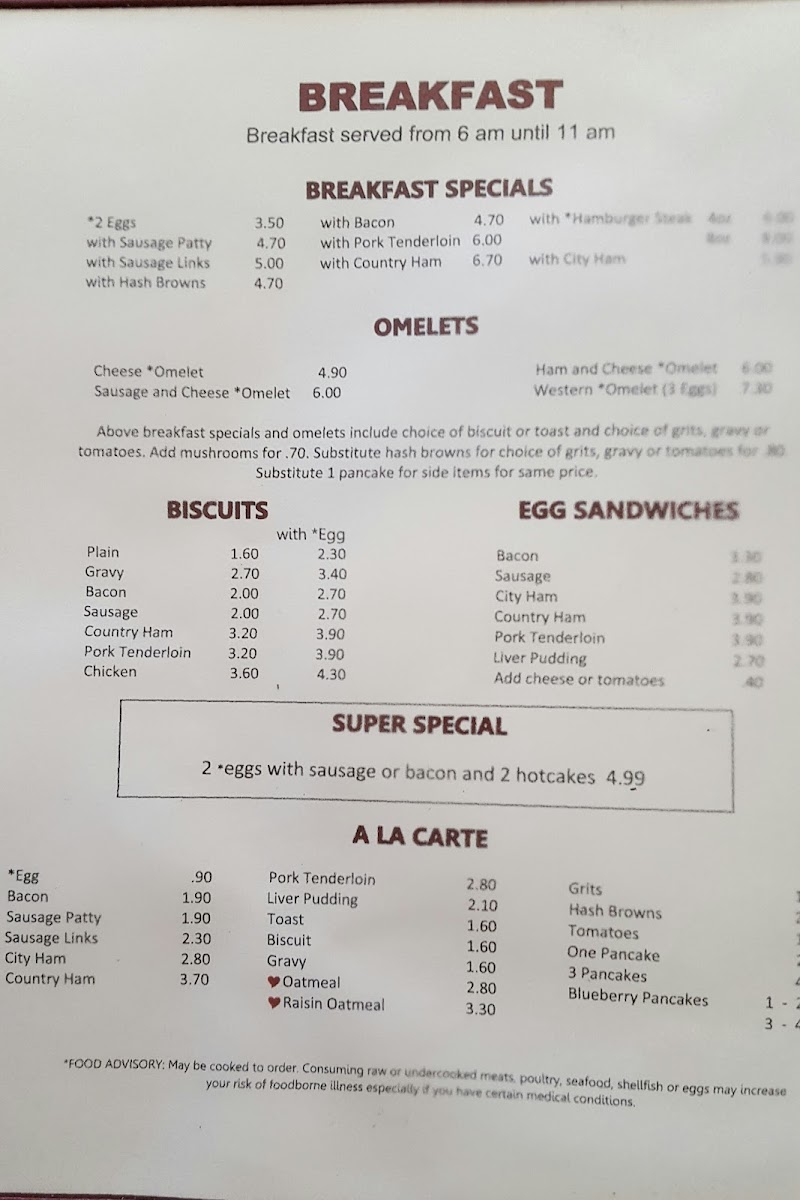 Parker's Home Cookin' Restaurant Menu - Image 4
